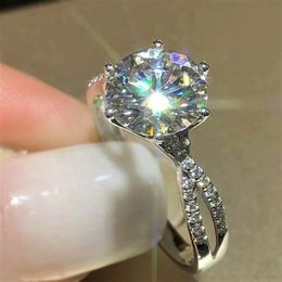 Classic 6 Claw Setting Cubic Zirconia Rings Luxury Cubic Zirconia Wedding Band Accessories Temperament Women Ring Jewellery