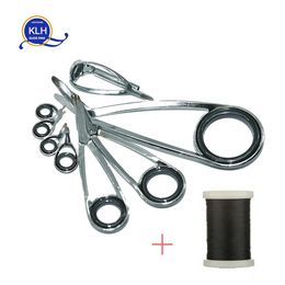 8pcs/Kit KLH Bracket Stainless Steel Guide Ring For UL-L-ML-M-MH-H Power Spinning Fishing Rod Repair Refit Assembly DIY FishingFishing Tools