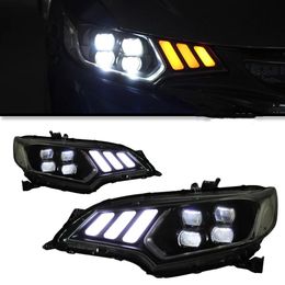 Car Headlights For Honda Fit GK5 Headlights Jazz 14-20 Mustang Styling LED Daytime Lights Dual Projector DRL Front Lamp