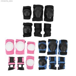 Skate Protective Gear 6pcs/Set L-Type Roller Skating Bicycle Knee Wrist Guard Elbow Pad Set For Sports Protective Guard Gear Set PP Sponge Oxford Q231031