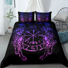 Bedding sets Vigvisir Viking Art Set EU Single Double King US Twin Full Queen Ethnic Bed Linen 231030