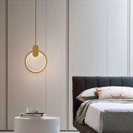 Pendant Lamps Nordic Luxury Bedroom Bedside Led Lights Modern Minimalist Restaurant Bar Decor Hanging Lamp Geometry