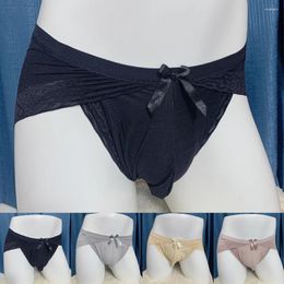 Underpants Men Plus Size Pouch Underwear Briefs Bikini See-Through Thong Mesh Lace G-String Low Rise Ultra-Thin Traceless