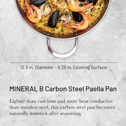Pans B Carbon Steel Paella Pan - Multipurpose For Stovetop & Oven Naturally Nonstick France