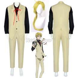 Kunikida Doppo Cosplay Anime Bungo Stray Dogs Costume Men Vest Shirt Pants Wigs Halloween Party Stage Role Playing