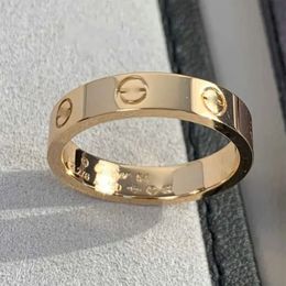 Original engrave 6mm diamond LOVE Ring 18K Gold Silver Rose 316L Stainless Steel Rings Women men lovers wedding Jewellery Lady Party ck