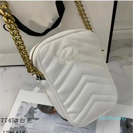 Designer -luxury ladies mini chain shoulder bag size 12cm*6cm*18cm messenger classic high quality mobile phone bag wallet