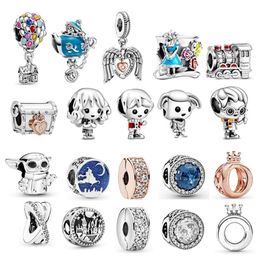 Woman 925 Sterling Silver Charms Tea Party TV & Movie Beads Air Balloon Charm Fit Pandoras Bracelet Womens Jewellery Gift302p