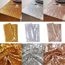 Table Runner Gold Silver Pink Sequin Fabric 30 X 275cmTable Sparkly Bling For Wedding Party DIY Decoration Supplies 12"x108"