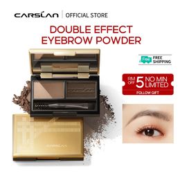 Eyebrow Enhancers CARSLAN 2 Colours Eyebrow Powder Palette Waterproof Longwearing Eye Brow Enhancers Eye Brows Shadow With Cosmetic Brush Mirror 231031