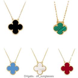 18K Gold Plated Necklaces Luxury Designer Necklace Four-leaf Clover Cleef Fashion Pendant Wedding Party Jewelry High Quality 40cm+5cm 8MXC