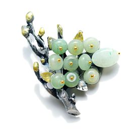 Natural Stone Flower Bouquet Brooch Pins Sweater Scarf Clothes Clip Accessories Necklace Pendant Elegant Banquet Jewelry Gifts