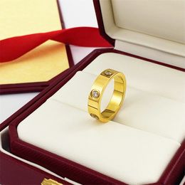 wedding ring top quality extravagant simple wide letter gold silver rose colors stainless steel couple rings fashion women men designer jewelry lady party gifts K3