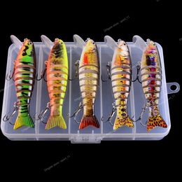 5pc/ box 11cm 17g Swimbait Wobblers Pike Fishing Lures Artificial Multi Jointed Sections Hard Bait Trolling Carp Fishing Tools FishingFishing Lures multi jointed