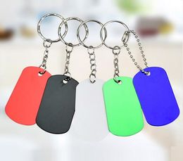 Rectangle Dog Tag Metal Blank Military Pet Dog ID Card Tags Aluminum Alloy Army Dog Tags Colorful Pet Tag Keyring Customizable