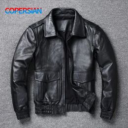 Men's Leather Faux COPERSIAN Plus Size 8XL winter Jacket Men Classic A2 Cowhide Coat Genuine Quality 231031