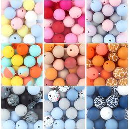 Teethers Toys 20pcs 12mm Silicone Round Beads Food Grade DIY Pacifier Chain Bracelet BPA Free Baby Teething Teether Necklace Accessory Bead 231031