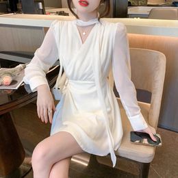 Casual Dresses Summer Dress 2023 Gentle Wind Hanging Neck Elegant Women ' S Formal Occasion Short Korean Fairy Zevity