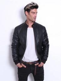 Men's Leather Faux VAINAS European Brand Mens jacket for men Winter Real leather Genuine sheep jackets Biker Echo 231031