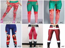 Woman Christmas 3D Printed Cartoon Leggings Girl Tight Skinny Elastic Leggings Fitness Xmas Pants Sports Yoga Pants Trousers218s5773010