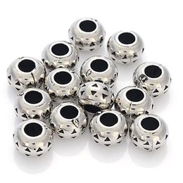 300 Pcs 6x10MM Acrylic Antique Silver Plated CCB Large Hole Beads For Women Diy Charm Bracelet Bangle Jewellery Making Accessories284F