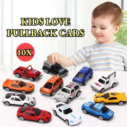 Diecast Model 10x Mini Toy Car Classic Little Pullback Vehicle Metal Miniature Baby Shower Favour Birthday Gift for Kid Boy Girl 231030