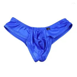 Underpants Men's Briefs Ice Silk Fabric Stretch Sexy U Convex Bag Low Waist Breathable Bikini Trousers Underwear Men