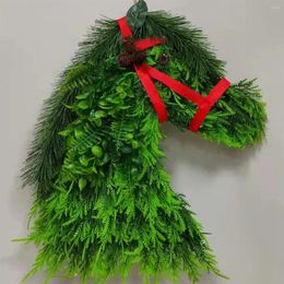 Decorative Flowers Horse Wreaths For Front Door Beautiful Christmas Head Training Wreath Artificial