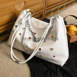 Shoulder Bags Bags Casual Soft Pu Shoulder Bag 2023 New Women's Popular Colourful Large Capacity Diamond Bag Fashion Bucket Handbagstylisheendibags