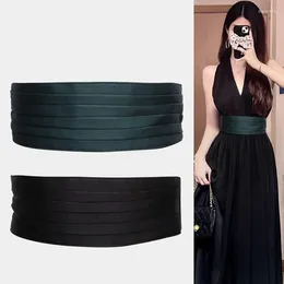 Belts Wide Elastic Waist Belt For Women Fashion Fabric Dress Black Red Corset Cincher Waistband Ladies Cinto Feminino