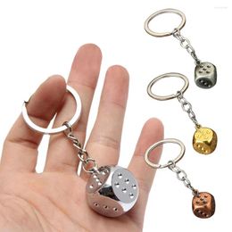 Keychains Creative Dice Metal Keychain Simple Multicolor Keyrings For Women Men Car Key Holder Bag Pendant Friend Gifts Souvenir