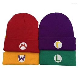 Party Supplies Game Cartoon Anime Super Luigi Bros Knitted Hat Embroider Woollen Cosplay Kawaii Autumn Winter Cap Adult Kids