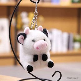 Mobile Phone Chain New Soft Cow Dolls Plush Toy Women Bag Keychain Cute Pendant Decoration Key 10cm R231031