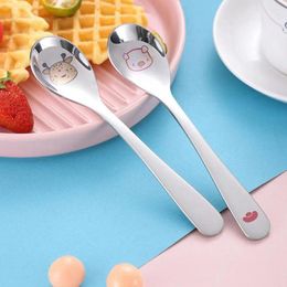 Spoons Creative Cartoon Children Kids Learning Tea Spoon Coffee Tableware Baby Utensil Dinnerware