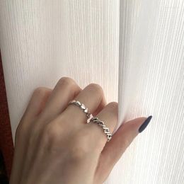 Cluster Rings Heart Geometric Open For Women Girls Adjustable Irregular Korea Fashion Trend Retro Female Party Gift Jewelry BOYULIGE