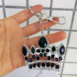 Keychains Black Clear Rhinestone Crystal Classical Crown Keychain Keyring Pendant K05050C12