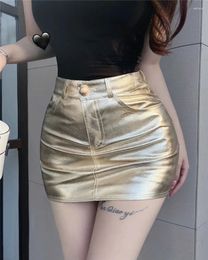 Skirts A-line Y2k Mini High Waisted Sexy PU Leather Shorts Skirt Women Black Streetwear Female Girl Women's Clothing