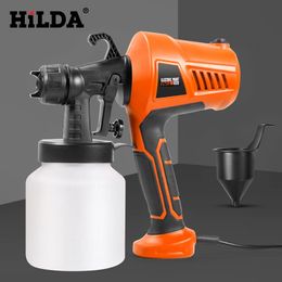 Spray Guns 500W Household Paint Sprayer With Paint Pot High Power Spray Gun Tool Flow Control for Furniture/Walls/Fences/Cars 231031