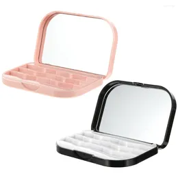 False Eyelashes 2 Pcs Eyelash Storage Box Makeup Case Organizer Convenient Container Portable Raw Material Simple Travel Girl