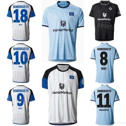 Mens 27 DOMPE Soccer Jerseys Hamburger SV 28 MUHEIM 14 REIS 3 HEYER 22 VAN DER BREMPT 23 MEFFERT 5 HADZIKADUNIC 8 BENES 9 GLATZEL 18 JATTA Football Shirt Kits Team Club