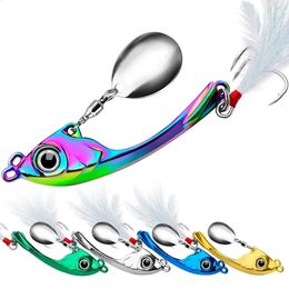 Fishing Accessories Spinner Bait 9g 13g 17g Metal Vib Lure Trolling Rotating Spoon Wobbler Sinking Hard With Sequin Pesca For Bass Pike 231030