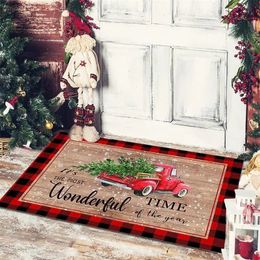 Carpet Christmas Floor Mat Entrance Doormat Bedroom Bath Toilet Anti Slip 2023 Merry Decoration for Home Year Gift 231031