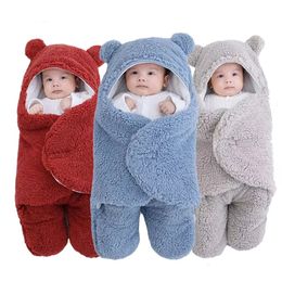 Sleeping Bags born Baby Winter Warm Sleeping Bags Soft Infant Swaddle Wrap Stroller Wrap Infant Cotton Thicken for Baby 0-9 Months 231031