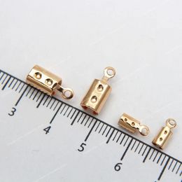 50-100Pcs/Lot 3MM 5MM Folding Unclosed Open Crimp Ends Leather Cord End Tips fasteners clasp for Jewellery Making Jewellery MakingJewelry Findings Components High