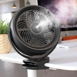 Electric Fan OPOLAR 10000mAh Misting Fan Battery Operated Mist Fan Desk Clip Fan 48 Hours Working Time 3 Speeds 2 Modes with 200ml Tank