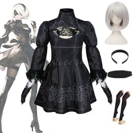 Nier Automata Yorha 2B Cosplay Wig Sexy Anime Outfit Plus Size Women Role Play Costume Girls Carnival Party Fancy Dress