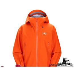 Men's Arcterys Jackets Hoodie ARC'TERYS BETA LIGHT Windproof Outdoor Hiking Hard Shell Jacket Men's Hooded Jacket Phenom Wilderness Orange XS HBGP