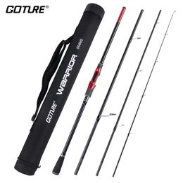 Boat Fishing Rods Goture Warrior Rod 2.7M 2.4M 2.28M 2.13M 4 Pieces Carbon Fiber Spinning Casting Travel with Portable Bag 231030