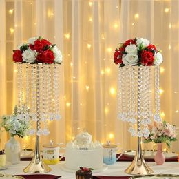 Christmas Decorations Crystal Flower Stand Wedding Centerpieces Metal Flower Arrangement Stand Tabletop Flower Vase For Wedding Party Event Home Decor 231030