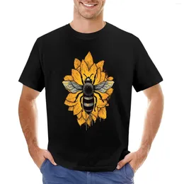 Men's Polos Bee On A Sunflower #2 T-Shirt Funny T Shirts Summer Top Mens White